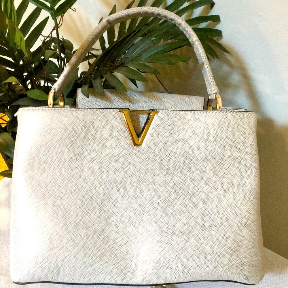 Soft White Leather Handbag